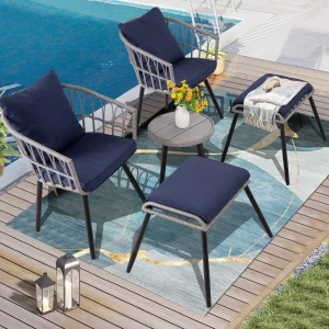 5 Piece Patio Furniture Set Wicker