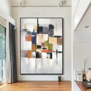 Hand-Painted Geometric Canvas Oil Painting