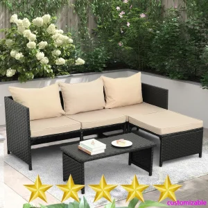 2025-3-Piece Outdoor PE Rattan Furniture Set