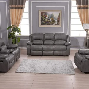 3PC Bonded Leather Reclining Sofa Chair Set Living Room Furniture Set